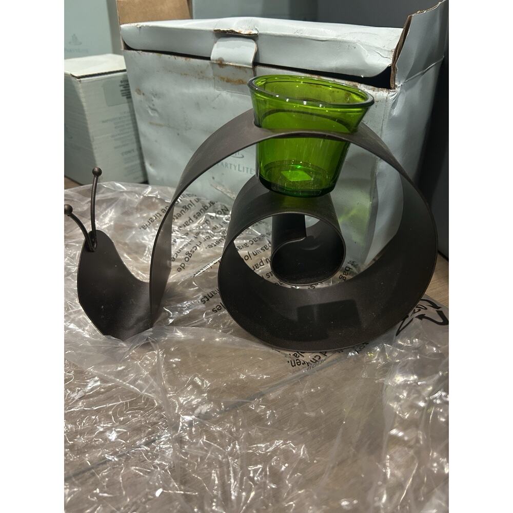 VINTAGE PartyLite METAL SNAIL VOTIVE HOLDER Indoor Outdoor NEW P90266 GARDEN‎